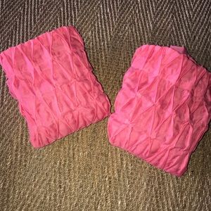Set of 2. Gorgeous pink ruffle window sheers